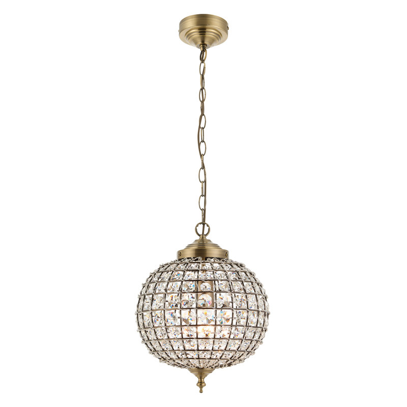 Barton 1 - Light Sphere Pendant, Antique Brass