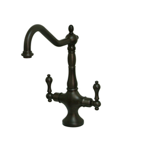 Kingston Brass Heritage Two-Handle Deck Mount Kitchen Faucet Kingston Brass Side 