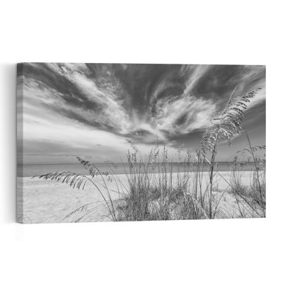 Sea Oats Beach Sky Abstract Coastal Wall Art Print
