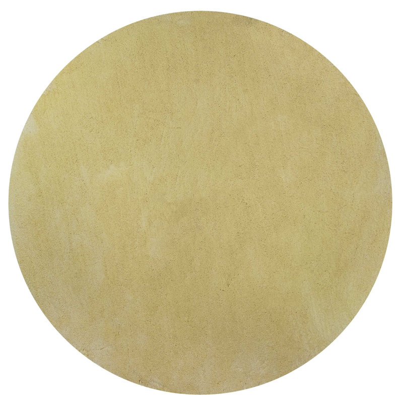 Tapis intérieur jaune à poils longs Canary, Rond 8 pi