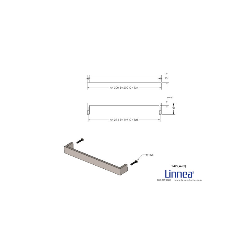 Modern Cabinet Pull, Satin Black, 11 9/16"