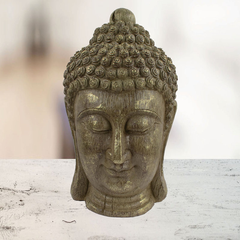 Lynch BUDDHA HEAD 40cm Carved Wood Effect