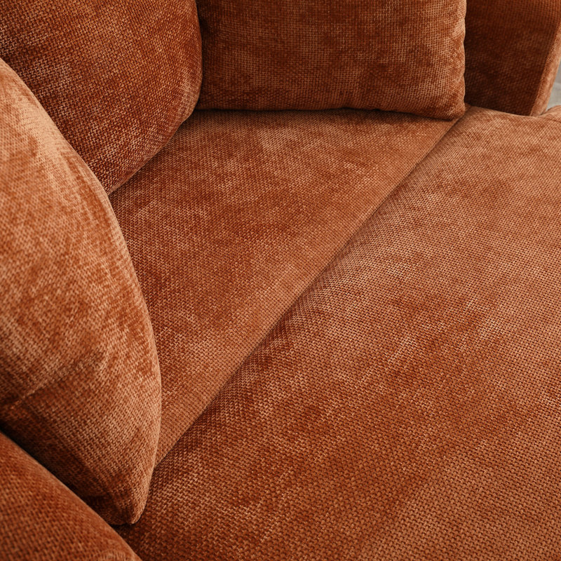 Chaise longue d'intérieur surdimensionnée à housse, Orange brûlé