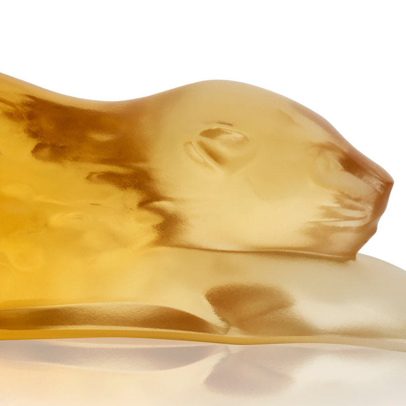 Zeila Panther Figurine, 2.44" H x 8.27" W x 1.77" D, Clear