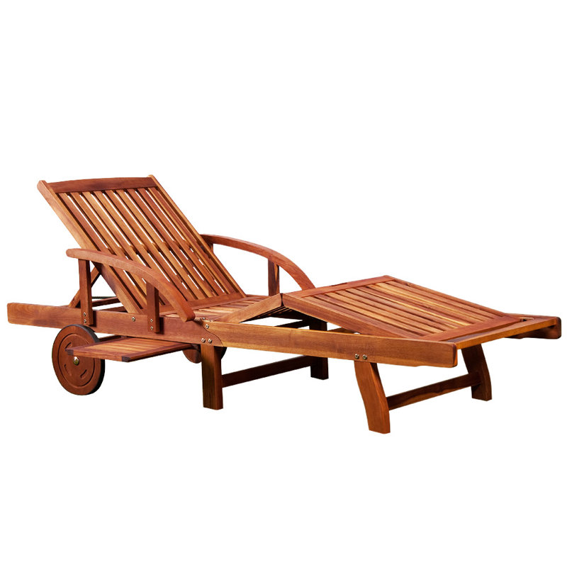 Calarco 195.5cm Long Reclining Acacia Single Chaise
