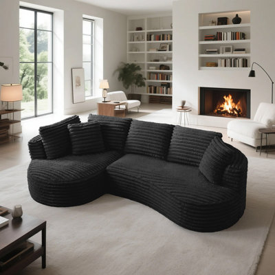 Modern Oversized Curved Modular L-Shaped Sectional Sofa