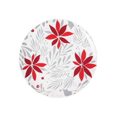 Poinsettia Christmas Round Platter