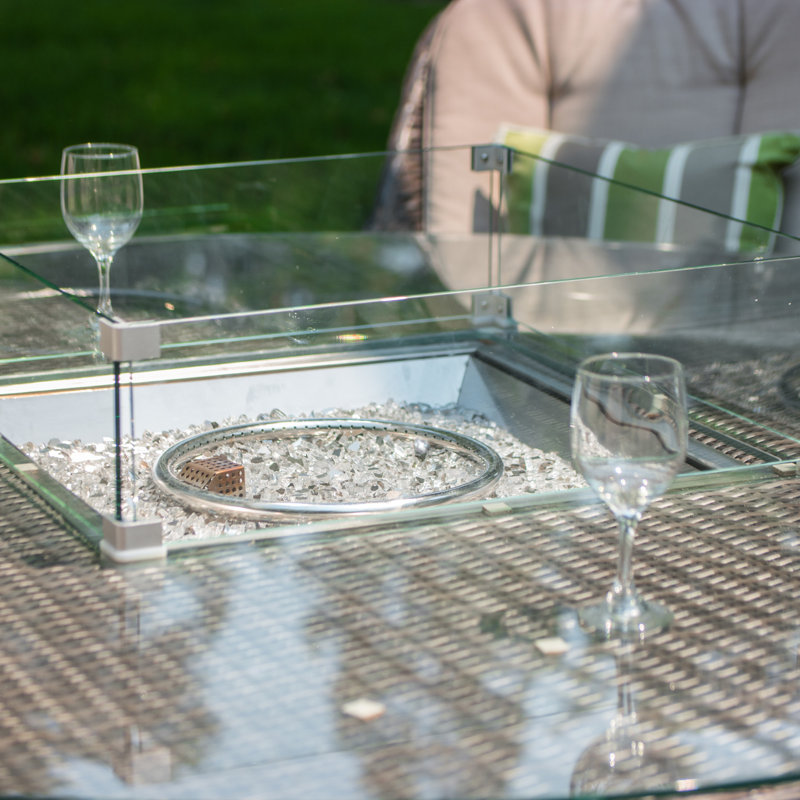 Aloizas Square Wicker Propane Fire Pit Table with Hidden Fuel Tank