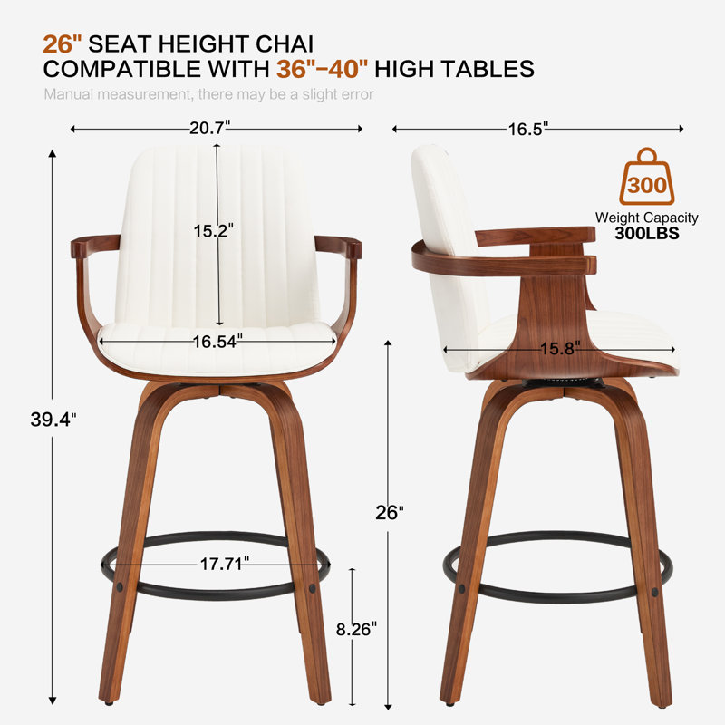 Swivel Counter & Bar Stool, White