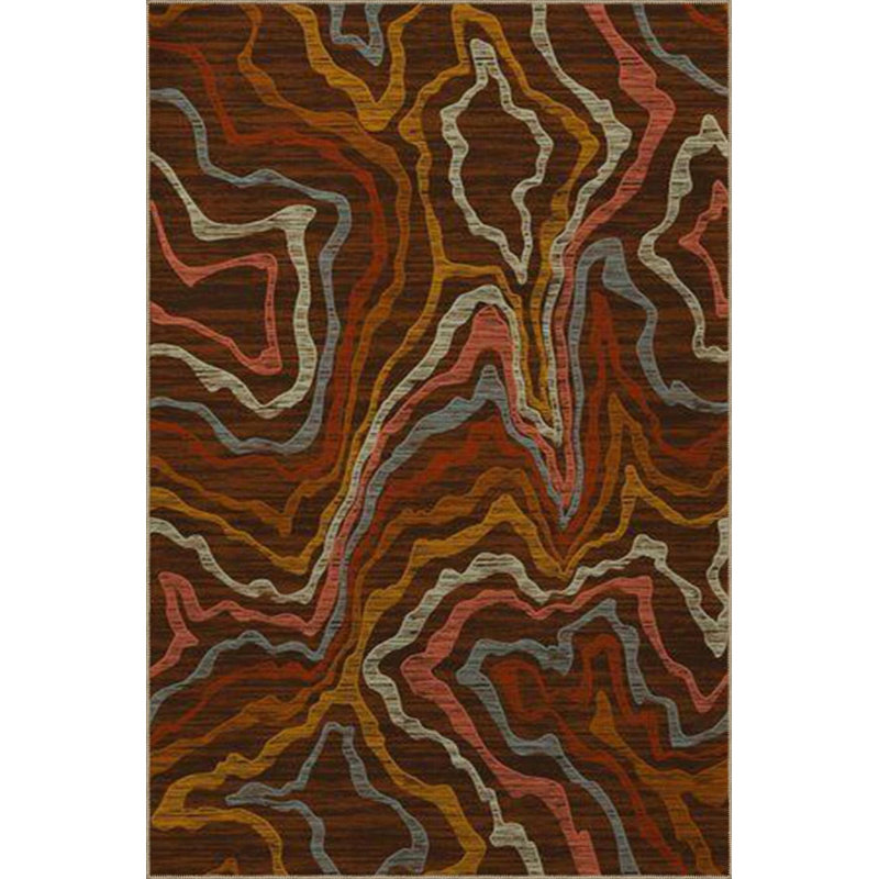 Creative Wavy Multicolored Patterned Woven Base Washable Carpet, Runner 2'6" x 6'7"