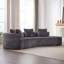 Canapé modulaire incurvé moderne en chenille avec 4 coussins décoratifs Boneless-449364448-449364450