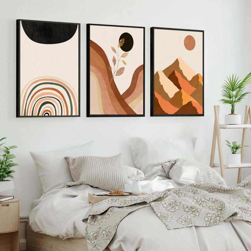 Reproduction d'art moderne bohème Mid-Century, H 34 po x l 26 po x P 6,2 po