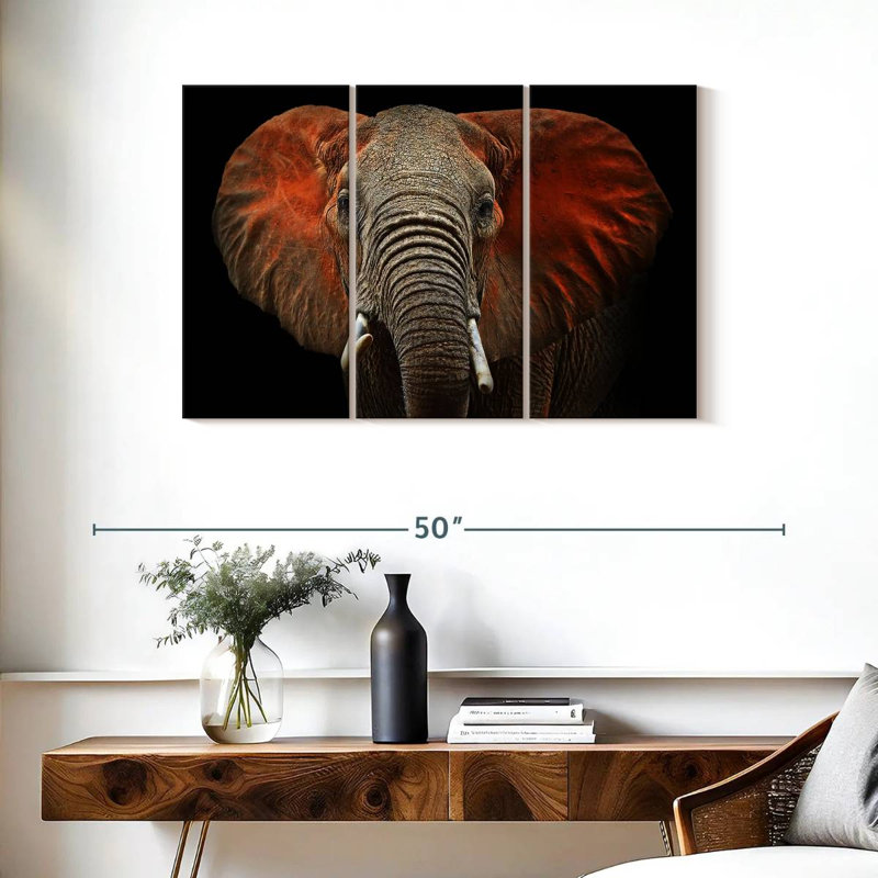 Brampt Elephant Portrait, 24" H x 38" W