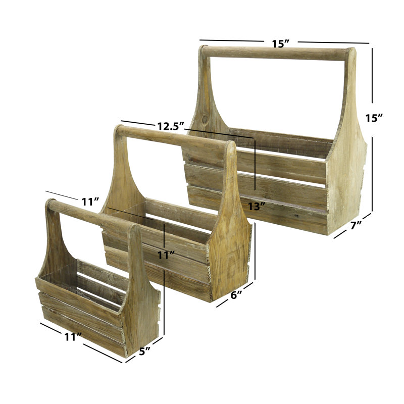 Ensemble de porte-gobelets en bois 3 pièces