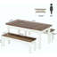 Ensemble de table de salle à manger 3 pièces avec bancs - Ensemble de table de cuisine 55 "pour 4 à 6 personnes