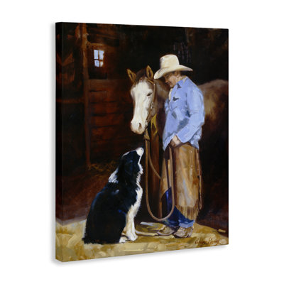 «Cowboy with Horse & Dog», art mural par Carolyne Hawley