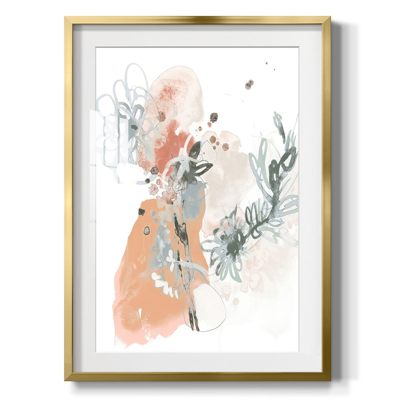 Petal Drift I -Framed Print, 28.5" H x 20.5" W, Gold