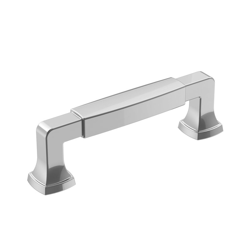 Stature 3-3/4 inch (96mm) Center-to-Center Polished Chrome Cabinet Pull, 3 3/4", Polished Chrome