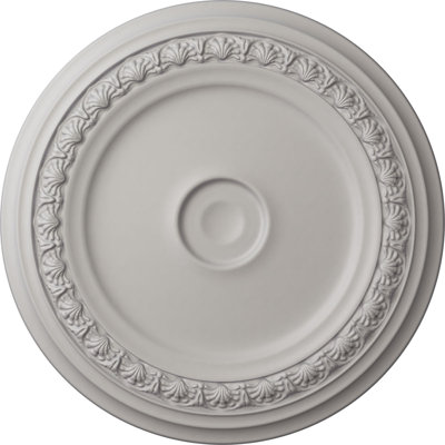 Endurathane Carlsbad Ceiling Medallion, 31 1/8"OD x 1 1/2"P (Fits Canopies up to 5 1/2"), Hand-Painted Ultra Pure White Finish