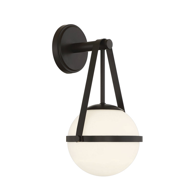 Ayyan 1-Light Wall Sconce in Black, Black