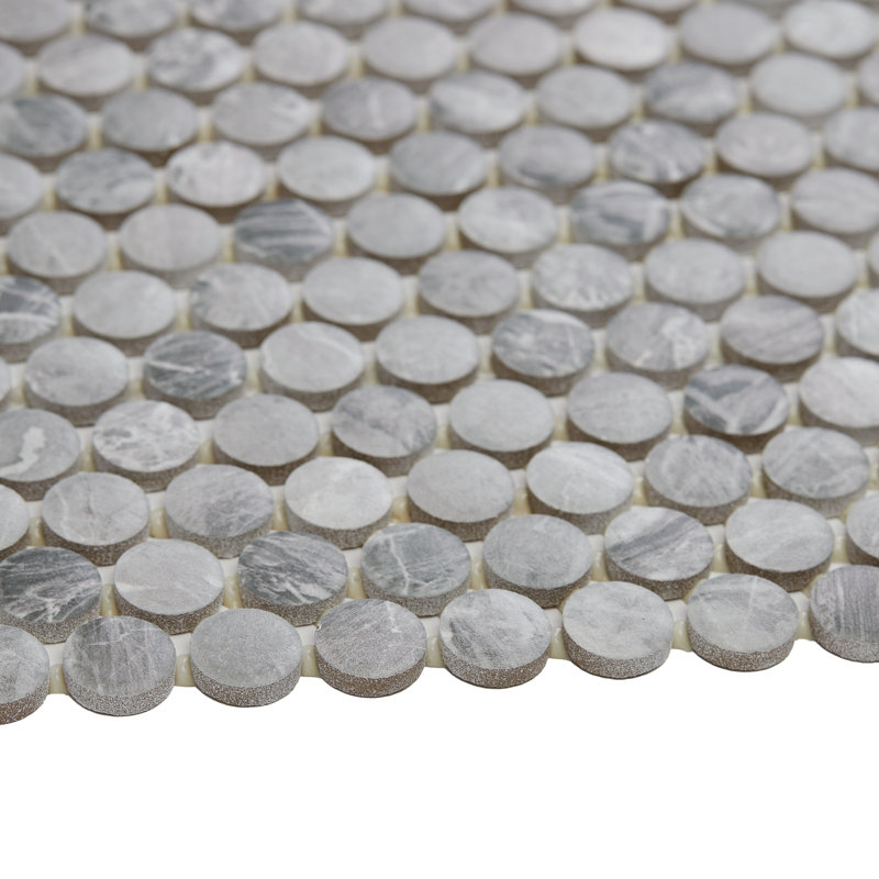 Famed 0.75" x 0.75"  Ceramic Penny Round Mosaic Tile