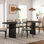 Table de cuisine ovale en bois H 30 po x P 33,5 po avec double caisson en rotin