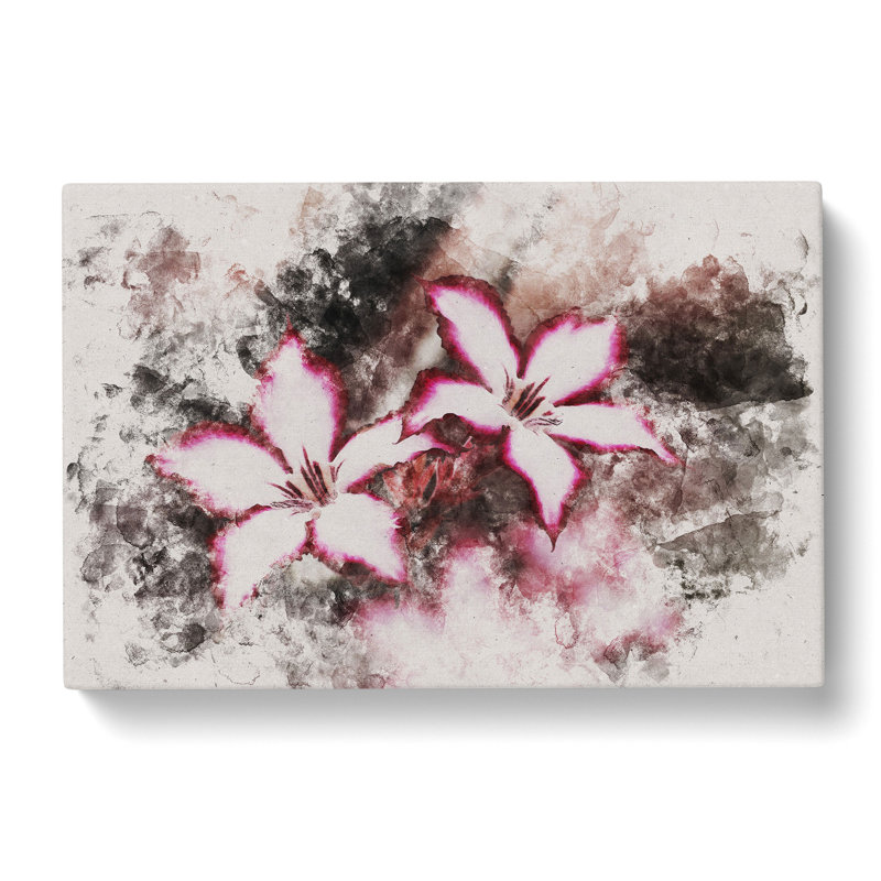 Pink Lily Flowers - Wrapped Canvas, 35cm H x 50cm W x 3cm D