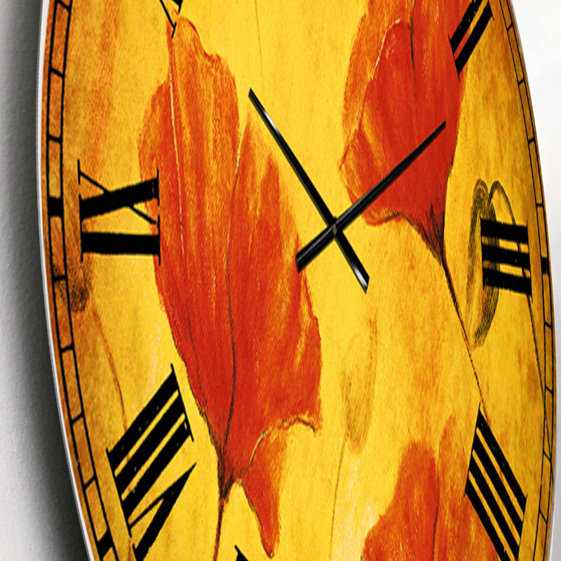 Red Poppy Flower - Horloge murale traditionnelle, Petit