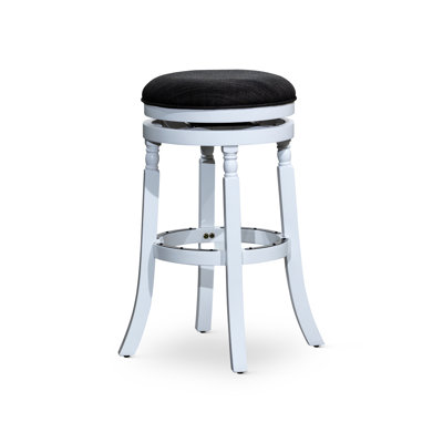 Tabouret de bar de 30 po, blanc et gris anthracite, fabrication en bois franc, fonctionnalité pivotante, coussin en mousse, tabouret de bar à hauteur ajustable en blanc, siège en tissu gris anthracite inclus, pivotant à 360 °, rembourrage épais, réglages