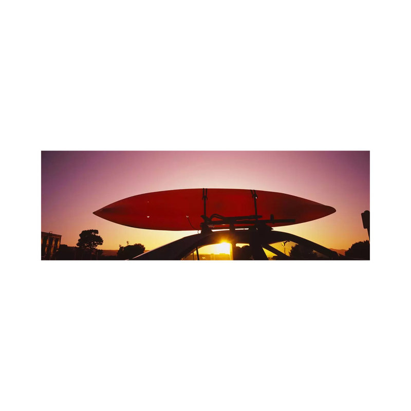 Close-Up of a Kayak on a Car Roof at Sunset, San Francisco, California, USA #2 1 Piece Wrapped Canvas Panoramic Wall Art