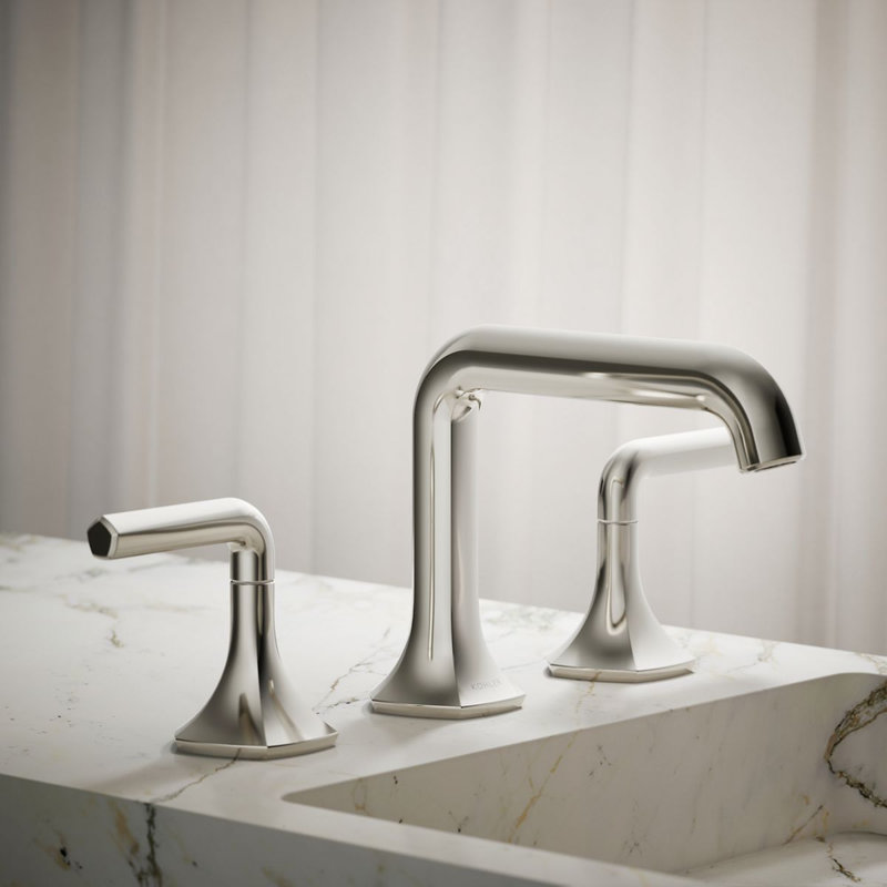 Robinet pour salle de bain à un trou Occasion, Nickel poli éclatant