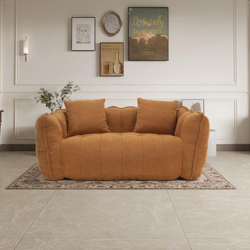Pouf divan, Chenille jaune