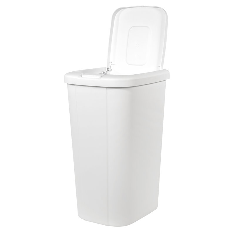 Poubelle en plastique 13,3 gallons, blanc