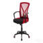 Chaise de bureau, hauteur réglable, pivotante, ergonomique, accoudoirs, bureau d'ordinateur, travail, filet rouge, métal noir, contemporain, moderne