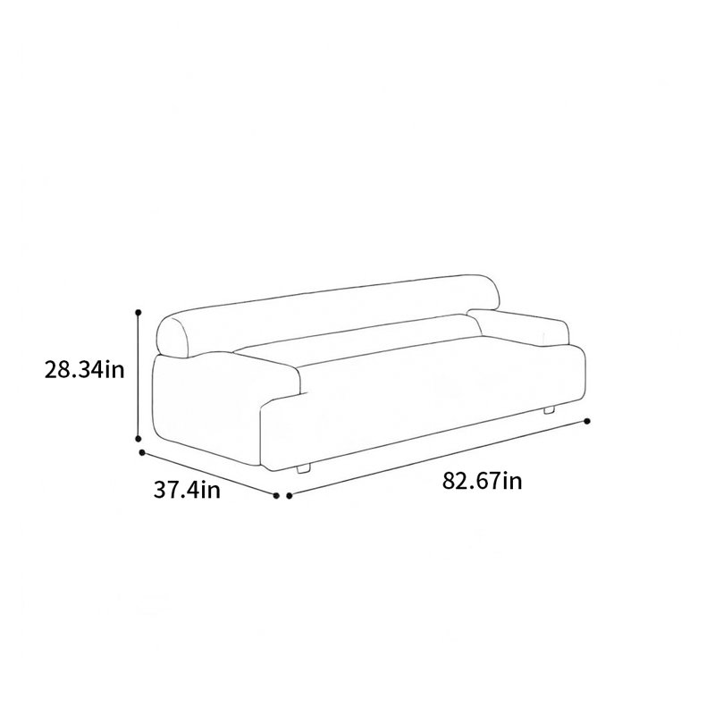 CanapÃ© franÃ§ais, H 28,34 po x l 82,67 po x P 37,4 po, 3, Noir, noir, noir, noir