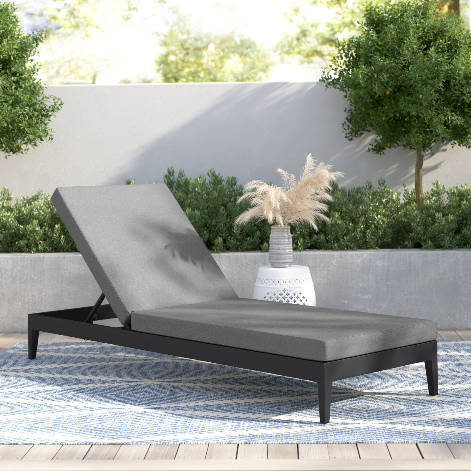 Elza 28'' Outdoor Aluminum Chaise Lounge