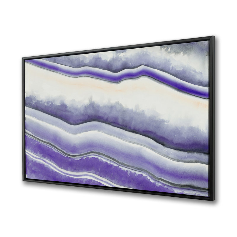 «Purple Geode - Contemporary Minerals», reproduction d'art sur toile encadrée