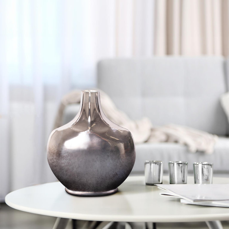 Advik Polished Silver Vase- Short, 12"