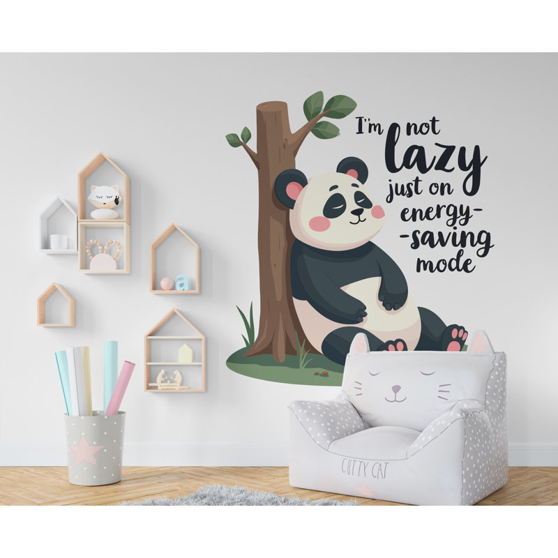 Adhésif mural panda, art mural tête de panda, décoration murale chambre Panda, autocollant mural chambre Panda, 22" H x 20" W