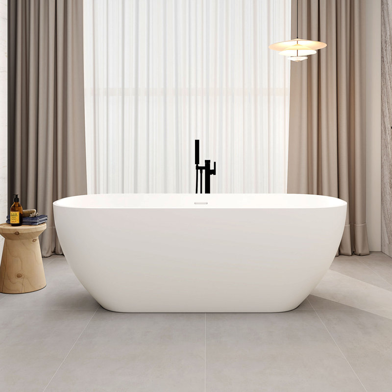 Baignoire de trempage autoportante 67 po. X 30 po. 67 po x 30 po, Blanc