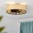 20" Fabric Style Farmhouse Caged Ceiling Fan with Light Kit and Remote Control.