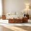 Table basse d'appoint en placage de noyer et en panneau de fibres à densité moyenne de qualité supérieure, 11,8 po x 11,8 po x 19,7 po, aucun article supplémentaire inclus