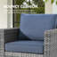 Ensemble de mobilier d'extérieur en osier de patio, ensemble de chaise d'invité en rotin 6 pièces, table basse avec lampe, ensemble de canapé résistant aux intempéries-976004477