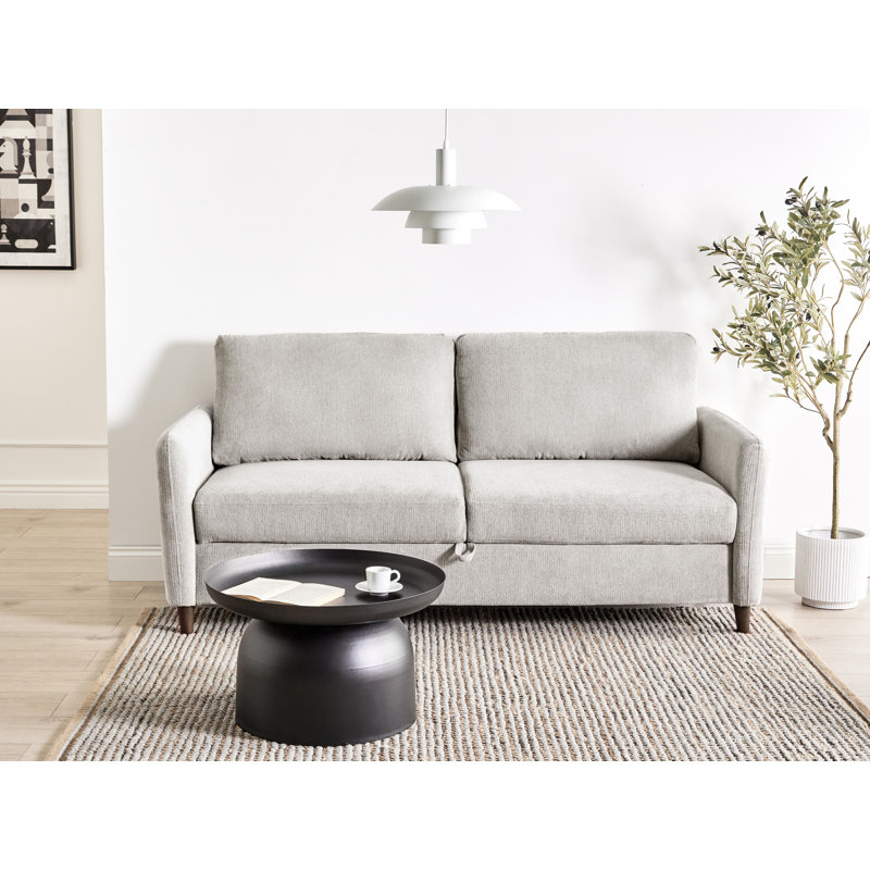Sofa Sunao Fabric Grey, 3, 88cm H x 184cm W x 77cm D