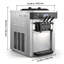 Machine à crème glacée commerciale, rendement de 20 à 28 L / H, machine à crème glacée à saveur de service à 3 saveurs de 2200 W avec 2 trémies de 6 L et trémie d'agitation, pré-refroidissement autonettoyant pour les magasins de desserts