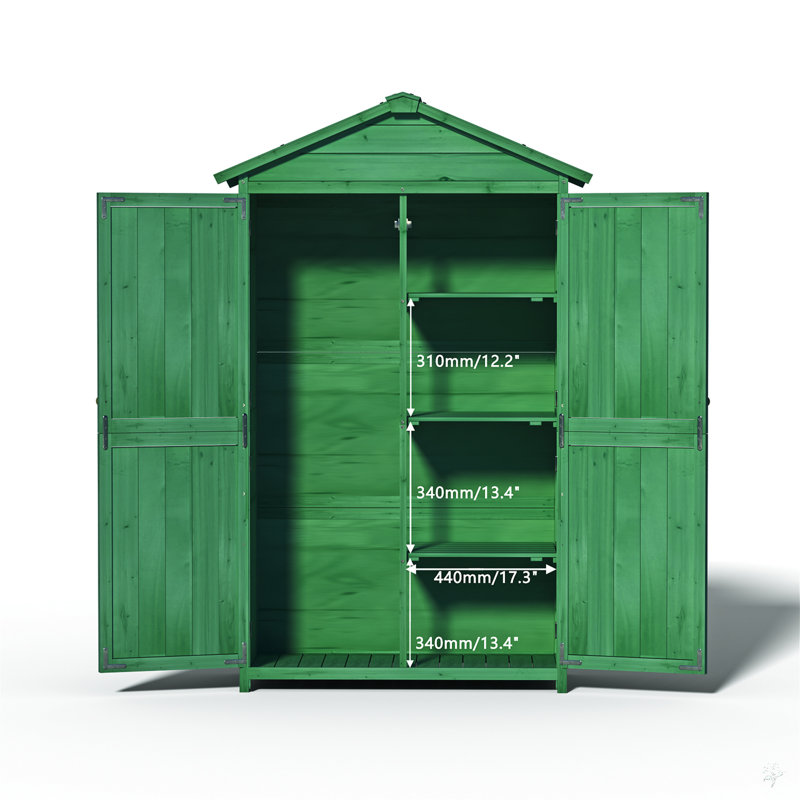 Remise de rangement en bois, armoire à outils de jardin avec toit en asphalte imperméable
