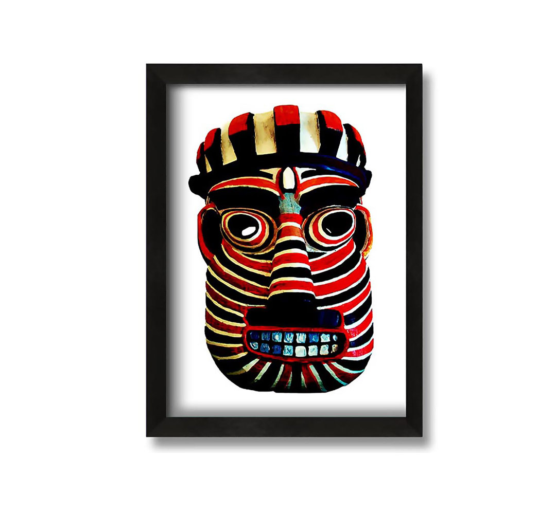 Gerahmtes Leinwandbild Tribal Mask Red