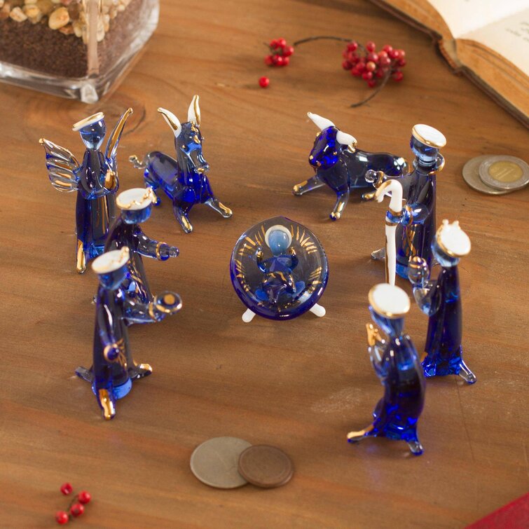 The Holiday Aisle® 10 Piece Glass Nativity Set 