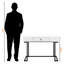 Bureau d'ordinateur à 1 tiroir à finition blanche avec pieds en métal Pembrely, H 29,84 po x l 41,54 po x P 19,53 po