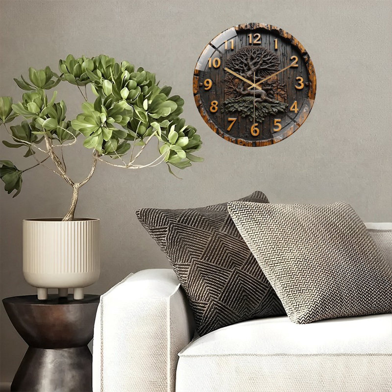Horloge murale rustique en bois 12 po